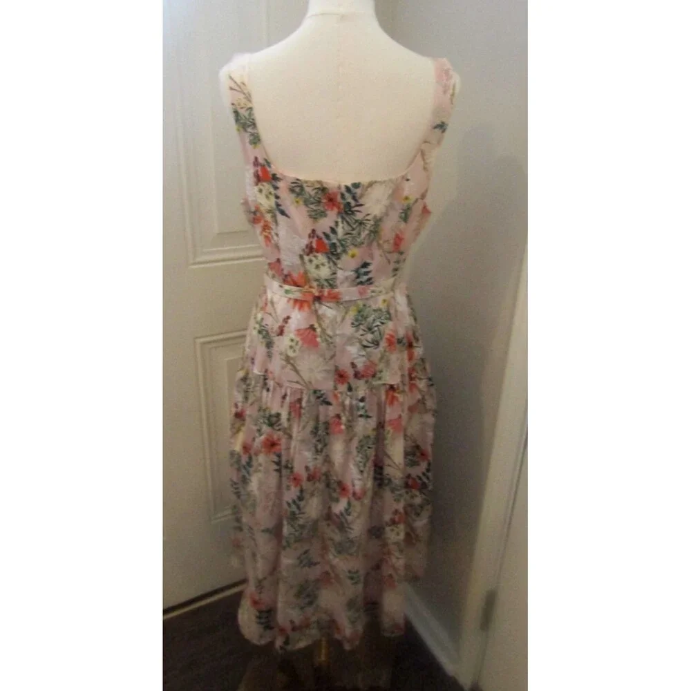 Antonio Melani Women’s Floral Fit & Flare Cotton Lined Dress – Size 14